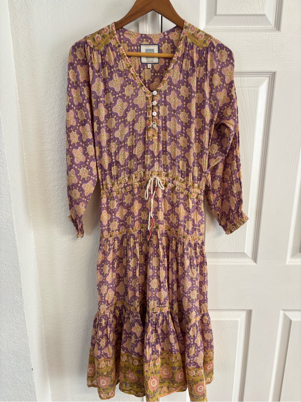 Bell by Alicia Bell Mini Paisley Colroful Tiered Dress Size S‎